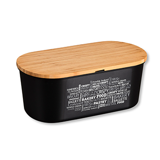 Bread box with bamboo top