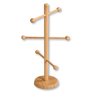 Pretzel stand, 6-arms, bamboo