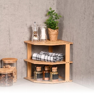 Küchenregal mit 2 Ebenen, Bambus