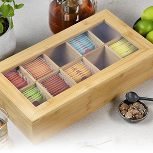Tea box with window, bamboo