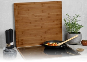 Cutting & covering board, dark bamboo