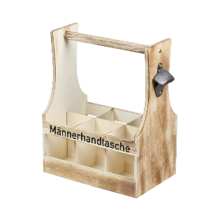 Bottle carrier, flamed, plywood, FSC