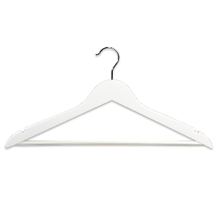 Moulded coat hanger, pack of 8, white,