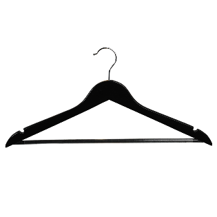 Moulded coat hanger, pack of 12, black