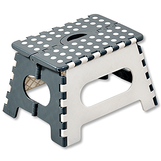 Folding step, white/grey