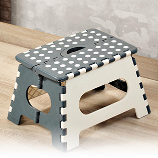 Folding step, white/grey