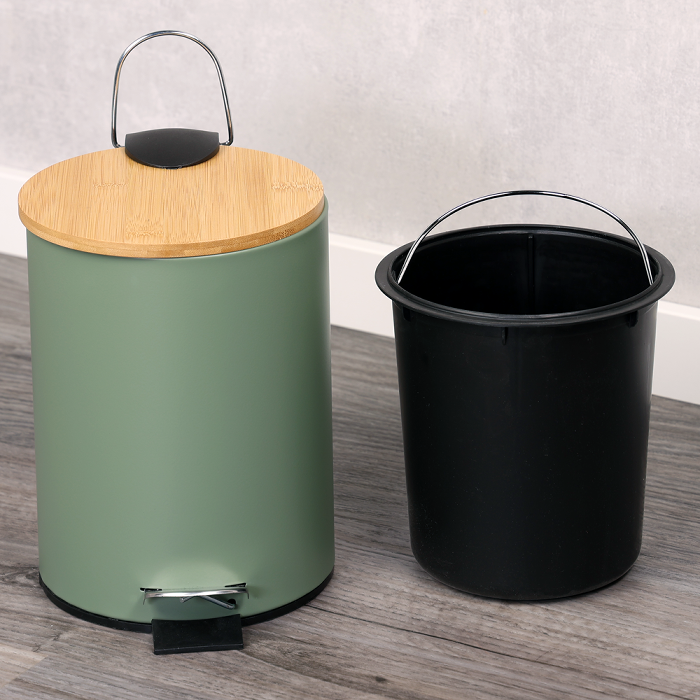 Cosmetic bin, bamboo, FSC, green