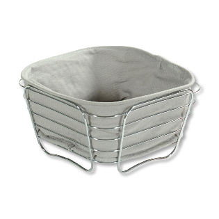 Bread and fruit basket, chrome-plated - grey