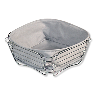 Brot- und Obstkorb, verchromt - grau