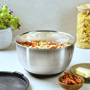 Mixing bowl, with lid, stainless steel